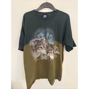 Polar Graphics USA Wolf Green/Gold Tie Dye T shirt XL Vintage